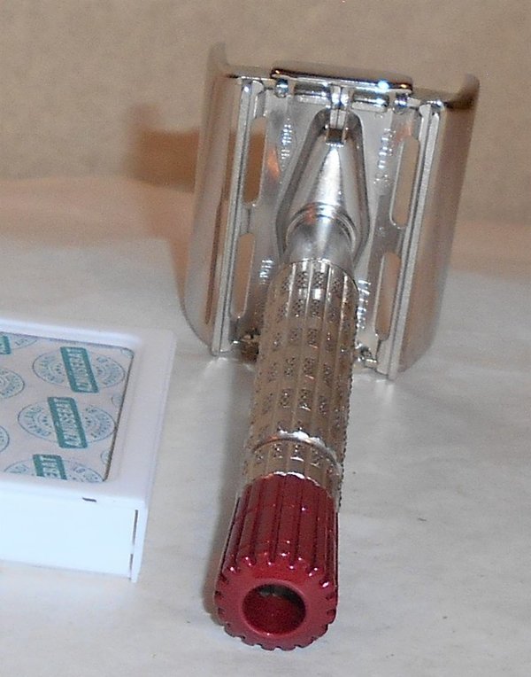 Gillette 1955 Superspeed Red Tip TTO Refurbished Replated Bright Nickel A4X (28).JPG