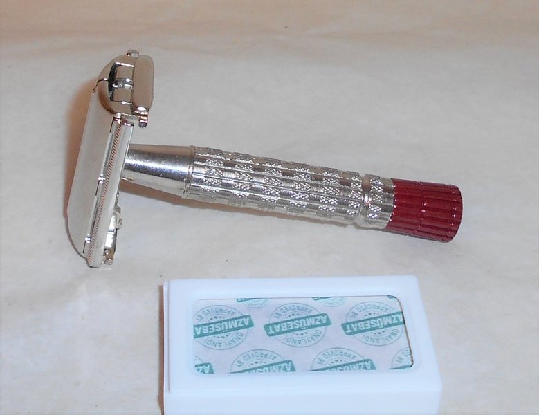 Gillette 1955 Superspeed Red Tip TTO Refurbished Replated Bright Nickel A4X (6).JPG