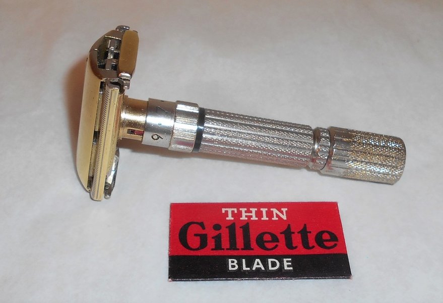 Gillette TTO Adjustable 1960 Fat Boy Refurbished Replated Gold Nickel F1–R87 (7).JPG