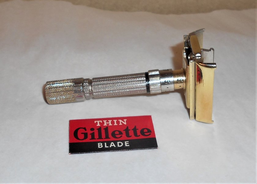 Gillette TTO Adjustable 1960 Fat Boy Refurbished Replated Gold Nickel F1–R87 (28).JPG