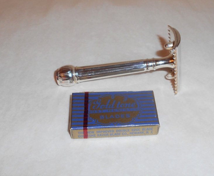 1916 Gillette Extremely Scarce Refurbished Re-Plated ABC Razor W Blade (10).JPG
