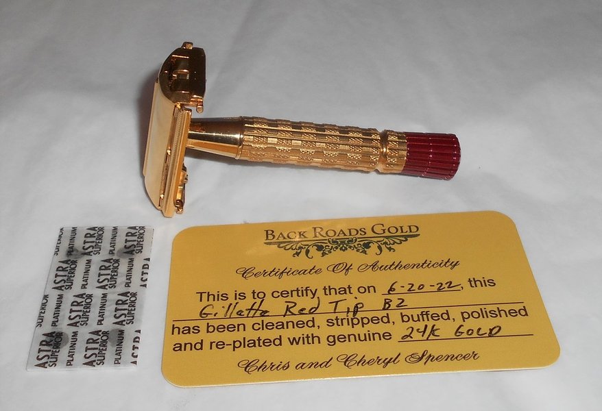 1956 Gillette Red Tip Refurbished RePlated Rhodium Razor B2–1B1 (5).JPG