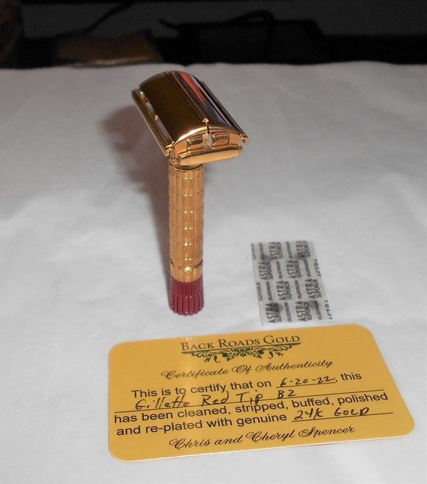 1956 Gillette Red Tip Refurbished RePlated Rhodium Razor B2–1B1 (45).JPG