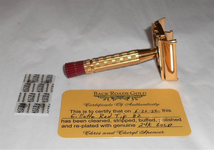 1956 Gillette Red Tip Refurbished RePlated Rhodium Razor B2–1B1 (24).JPG