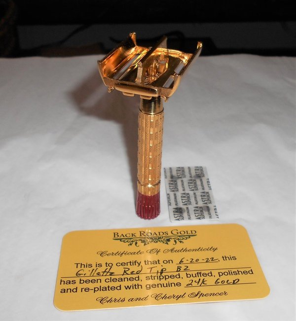 1956 Gillette Red Tip Refurbished RePlated Rhodium Razor B2–1B1 (39).JPG