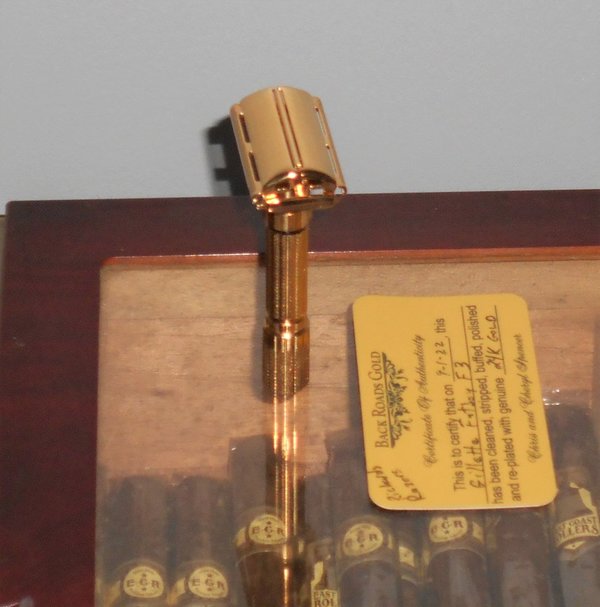 Gillette Fat Boy Razor 1960 Adjustable Refurbished Replated 24 Karat Gold F3–F39 (1).JPG Gillette Fat Boy Razor 1960 Adjustable Refurbished Replated 24 Karat Gold F3–F39 (1).JPG