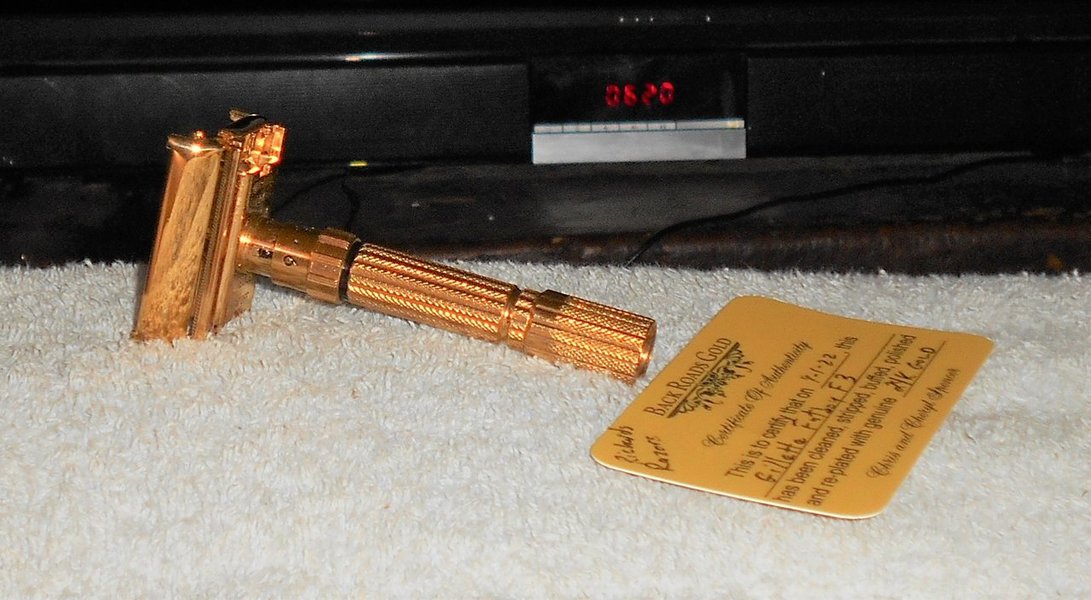 Gillette Fat Boy Razor 1960 Adjustable Refurbished Replated 24 Karat Gold F3–F39 (14).JPG Gillette Fat Boy Razor 1960 Adjustable Refurbished Replated 24 Karat Gold F3–F39 (14).JPG