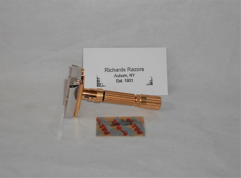 Gillette Fat Boy Razor Adjustable TTO Refurbished Replated Gold Palladium E4–GP1 (19).JPG