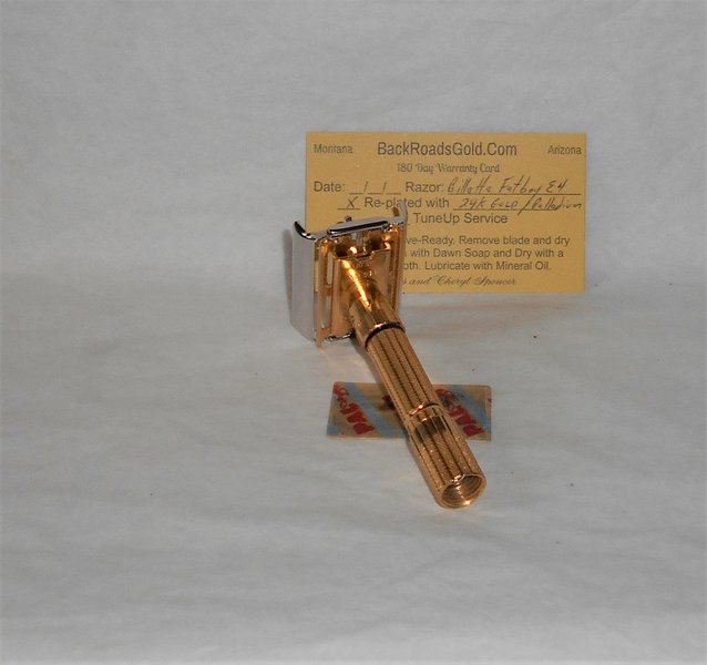 Gillette Fat Boy Razor Adjustable TTO Refurbished Replated Gold Palladium E4–GP1 (20).JPG
