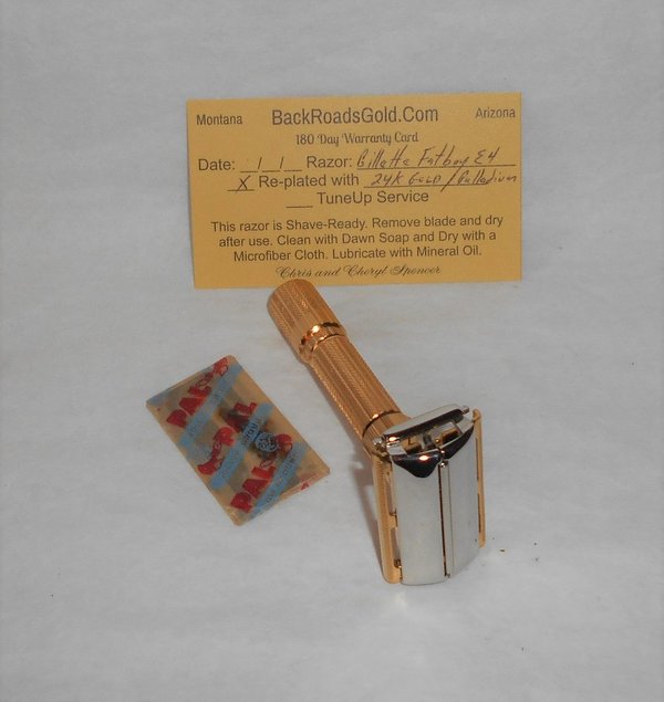 Gillette Fat Boy Razor Adjustable TTO Refurbished Replated Gold Palladium E4–GP1 (5).JPG