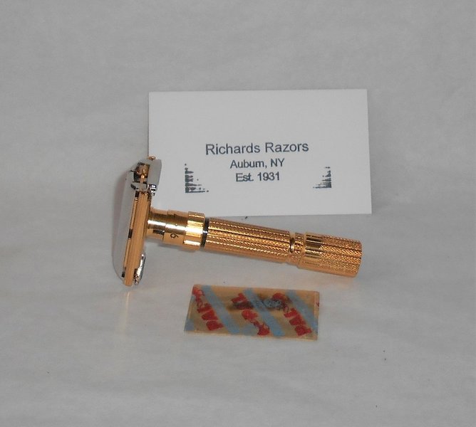 Gillette Fat Boy Razor Adjustable TTO Refurbished Replated Gold Palladium E4–GP1 (8).JPG