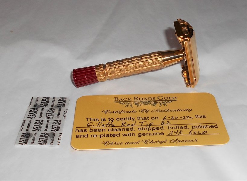 Gillette Red Tip 1956 Refurbished RePlated 24 Karat Gold Razor B2–1B1 (12).JPG Gillette Red Tip 1956 Refurbished RePlated 24 Karat Gold Razor B2–1B1 (12).JPG