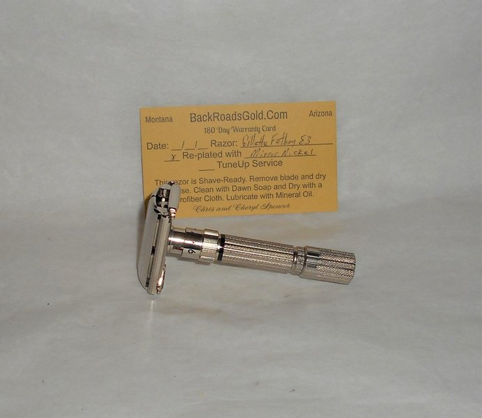 Gillette 1959 Fat BoyRazor TTO Refurbished Replated Mirror Nickel E–3 (5).JPG