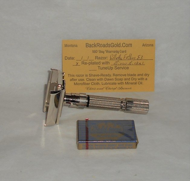 Gillette 1959 Fat BoyRazor TTO Refurbished Replated Mirror Nickel E–3 (14).JPG