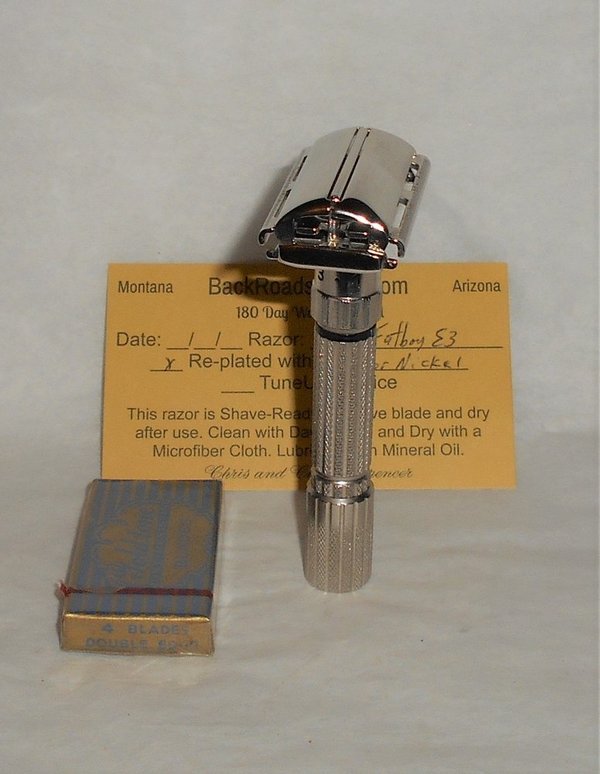 Gillette 1959 Fat BoyRazor TTO Refurbished Replated Mirror Nickel E–3 (52).JPG