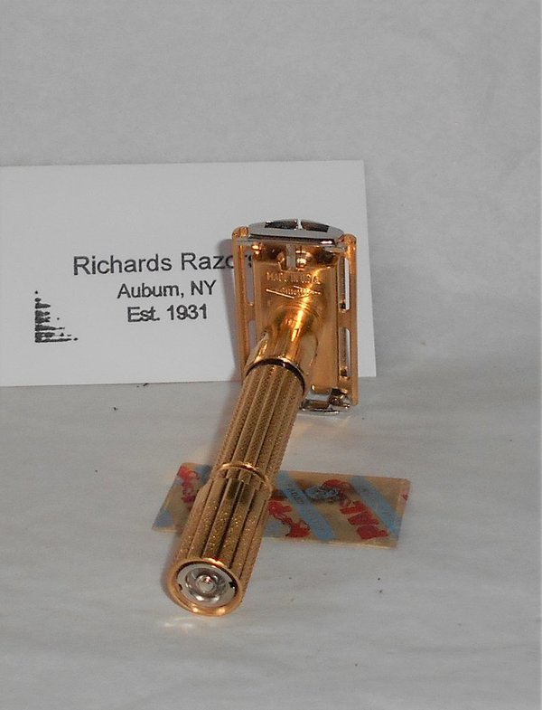 Gillette Fat Boy Razor Adjustable TTO Refurbished Replated Gold Palladium E4–GP1 (15).JPG