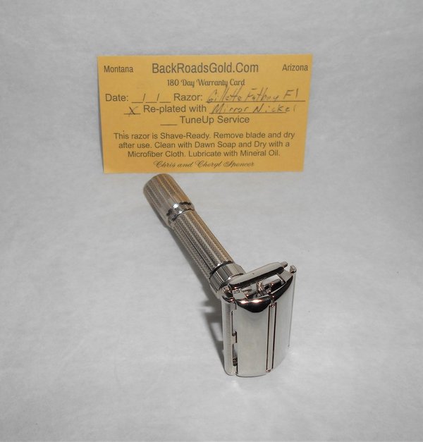 Gillette 1960 TTO Adjustable Fat Boy Razor Refurbished Replated Mirror Nickel (6).JPG