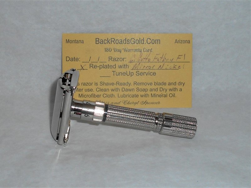Gillette 1960 TTO Adjustable Fat Boy Razor Refurbished Replated Mirror Nickel (8).JPG Gillette 1960 TTO Adjustable Fat Boy Razor Refurbished Replated Mirror Nickel (8).JPG