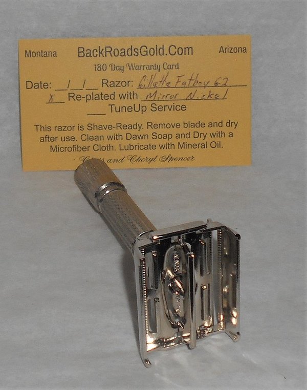 Gillette Fat Boy Razor 1961 TTO Refurbished RePlated Mirror Nickel G2–A17 (46).JPG Gillette Fat Boy Razor 1961 TTO Refurbished RePlated Mirror Nickel G2–A17 (46).JPG