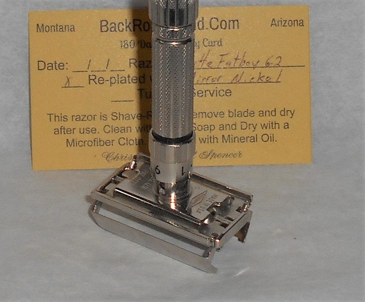 Gillette Fat Boy Razor 1961 TTO Refurbished RePlated Mirror Nickel G2–A17 (50).JPG Gillette Fat Boy Razor 1961 TTO Refurbished RePlated Mirror Nickel G2–A17 (50).JPG