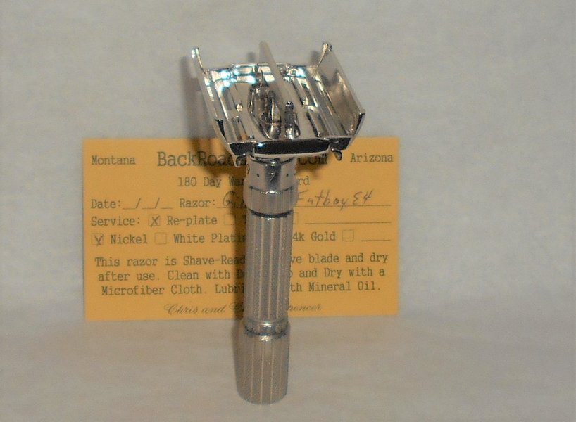 Gillette 1959 Fat Boy Razor Adjustable TTO Refurbished Replated Mirror Nickel E4–86 (51).JPG Gillette 1959 Fat Boy Razor Adjustable TTO Refurbished Replated Mirror Nickel E4–86 (51).JPG