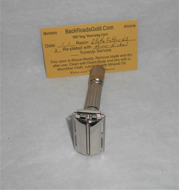 Gillette Fat Boy Razor 1961 TTO Refurbished RePlated Mirror Nickel G2–A17 (4).JPG Gillette Fat Boy Razor 1961 TTO Refurbished RePlated Mirror Nickel G2–A17 (4).JPG