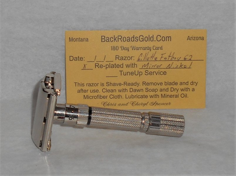 Gillette Fat Boy Razor 1961 TTO Refurbished RePlated Mirror Nickel G2–A17 (11).JPG Gillette Fat Boy Razor 1961 TTO Refurbished RePlated Mirror Nickel G2–A17 (11).JPG