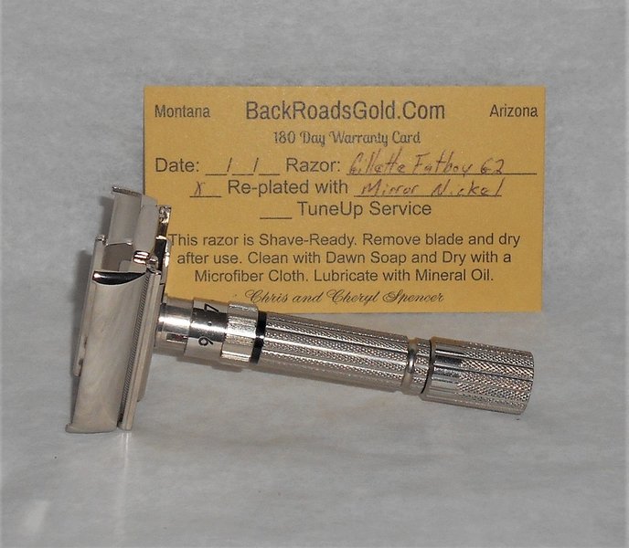 Gillette Fat Boy Razor 1961 TTO Refurbished RePlated Mirror Nickel G2–A17 (26).JPG Gillette Fat Boy Razor 1961 TTO Refurbished RePlated Mirror Nickel G2–A17 (26).JPG