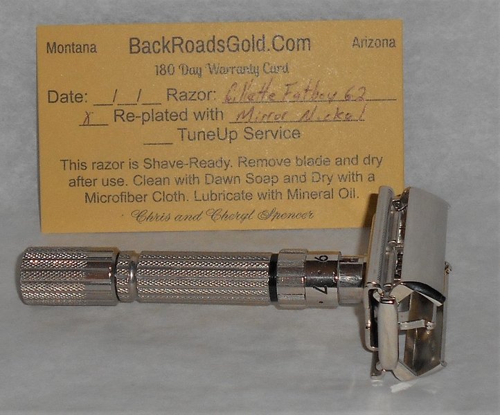 Gillette Fat Boy Razor 1961 TTO Refurbished RePlated Mirror Nickel G2–A17 (38).JPG Gillette Fat Boy Razor 1961 TTO Refurbished RePlated Mirror Nickel G2–A17 (38).JPG