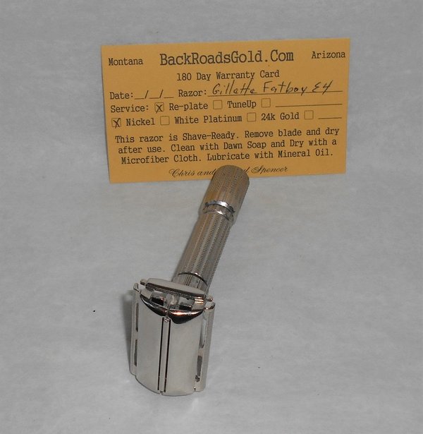 Gillette Fat Boy Razor 1959 Refurbished Replated Mirror Nickel E4–69 (4).JPG Gillette Fat Boy Razor 1959 Refurbished Replated Mirror Nickel E4–69 (4).JPG