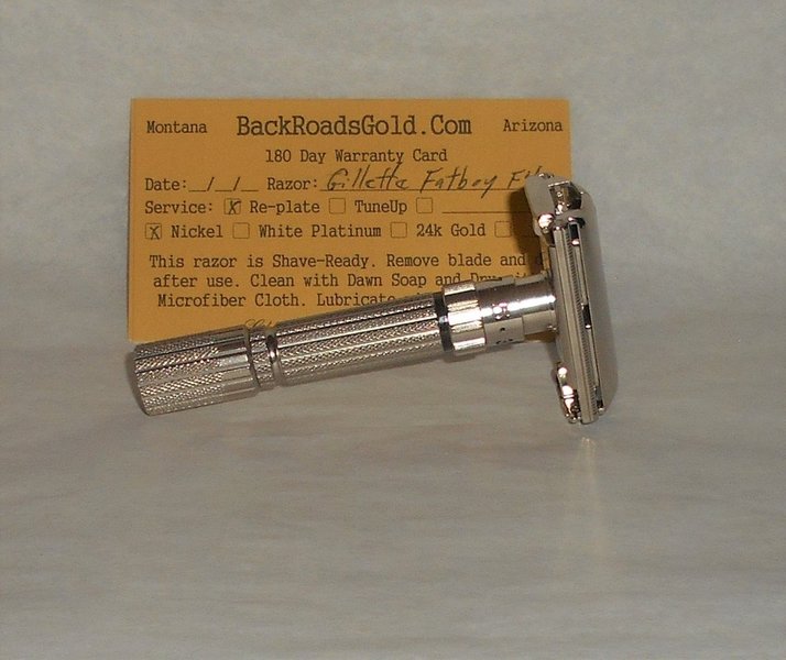 Gillette 1960 Fat Boy Razor TTO Adjustable Replated Refurbished Mirror Nickel (8).JPG Gillette 1960 Fat Boy Razor TTO Adjustable Replated Refurbished Mirror Nickel (8).JPG