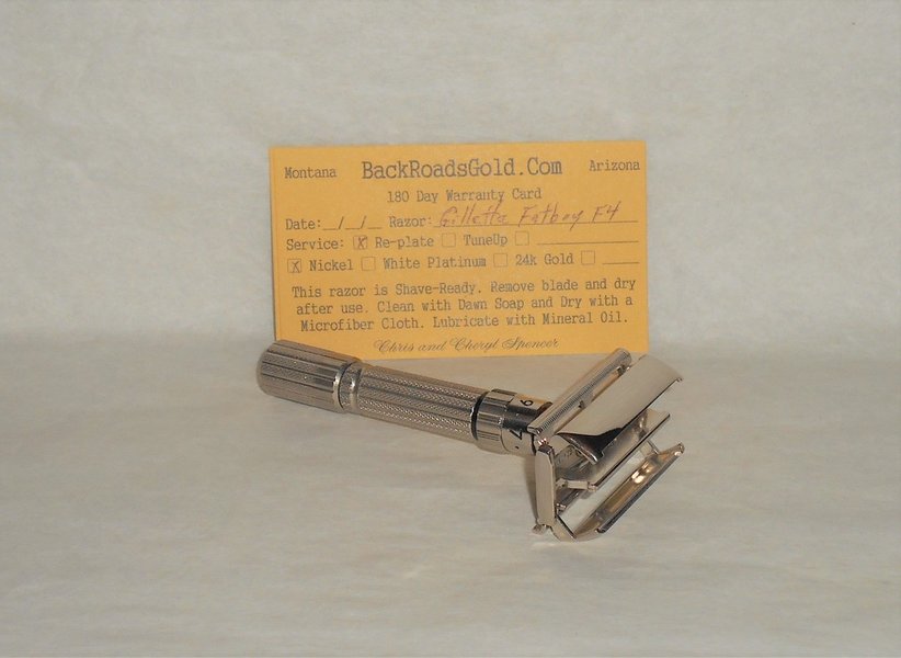 Gillette 1960 Fat Boy Razor TTO Adjustable Replated Refurbished Mirror Nickel (24).JPG Gillette 1960 Fat Boy Razor TTO Adjustable Replated Refurbished Mirror Nickel (24).JPG