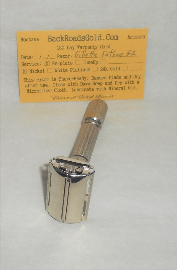 Gillette 1961 Fat Boy Razor Adjustable TTO Refurbished Replated Mirror Nickel G2 (4).JPG