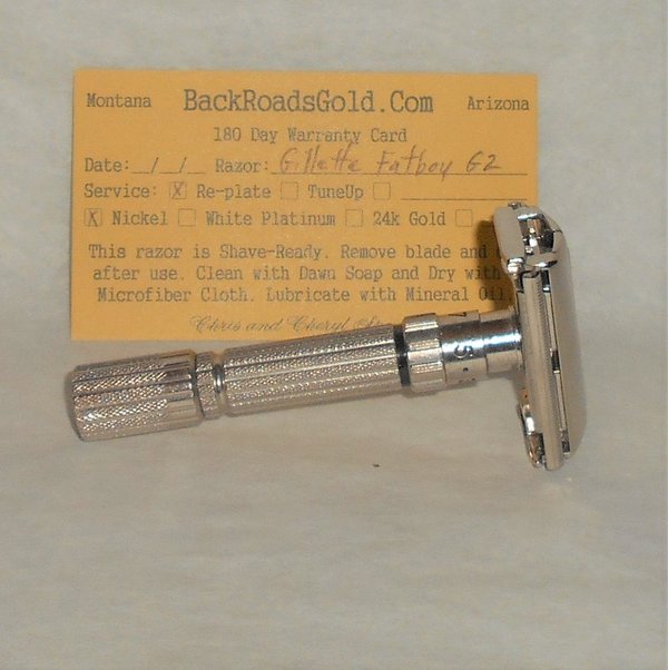 Gillette 1961 Fat Boy Razor Adjustable TTO Refurbished Replated Mirror Nickel G2 (13).JPG