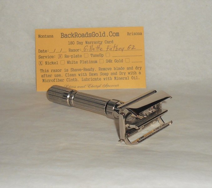 Gillette 1961 Fat Boy Razor Adjustable TTO Refurbished Replated Mirror Nickel G2 (38).JPG