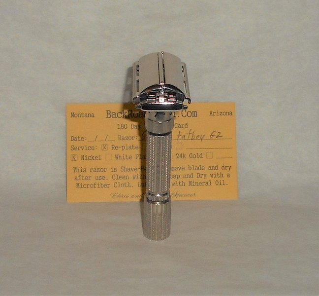 Gillette 1961 Fat Boy Razor Adjustable TTO Refurbished Replated Mirror Nickel G2 (61).JPG