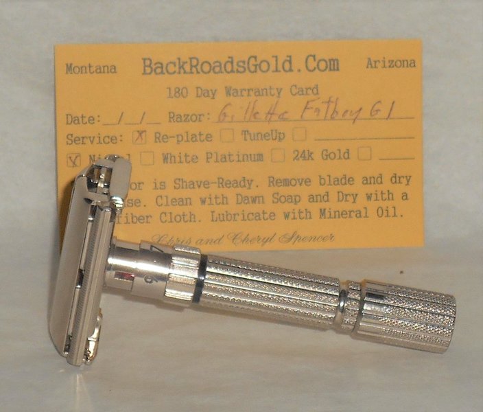 Gillette Fat Boy Razor 1961 TTO Refurbished Replated Mirror Nickel G1–G9 (3).JPG Gillette Fat Boy Razor 1961 TTO Refurbished Replated Mirror Nickel G1–G9 (3).JPG