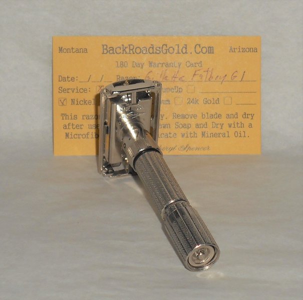 Gillette Fat Boy Razor 1961 TTO Refurbished Replated Mirror Nickel G1–G9 (5).JPG Gillette Fat Boy Razor 1961 TTO Refurbished Replated Mirror Nickel G1–G9 (5).JPG