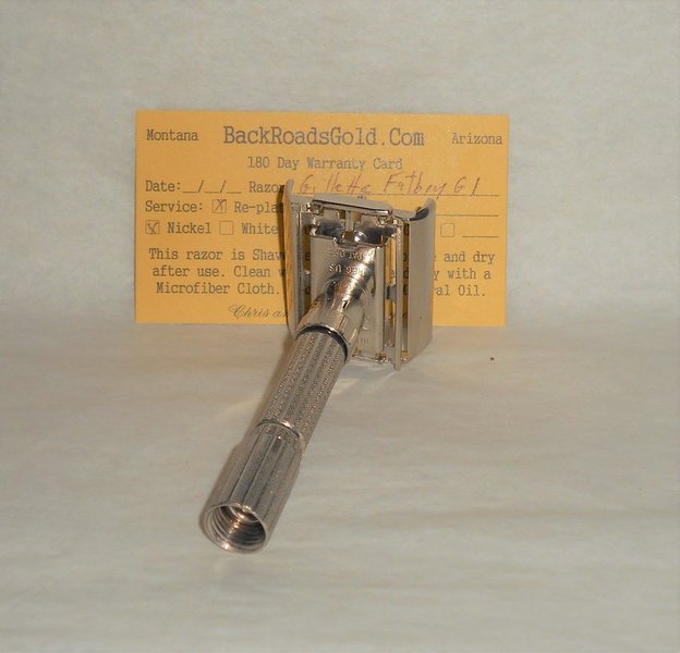Gillette Fat Boy Razor 1961 TTO Refurbished Replated Mirror Nickel G1–G9 (20).JPG Gillette Fat Boy Razor 1961 TTO Refurbished Replated Mirror Nickel G1–G9 (20).JPG