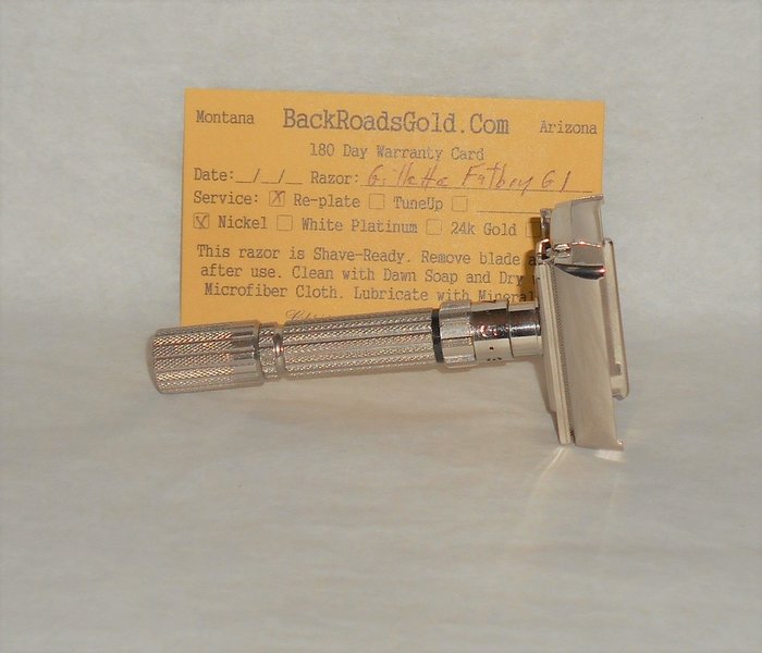 Gillette Fat Boy Razor 1961 TTO Refurbished Replated Mirror Nickel G1–G9 (22).JPG Gillette Fat Boy Razor 1961 TTO Refurbished Replated Mirror Nickel G1–G9 (22).JPG