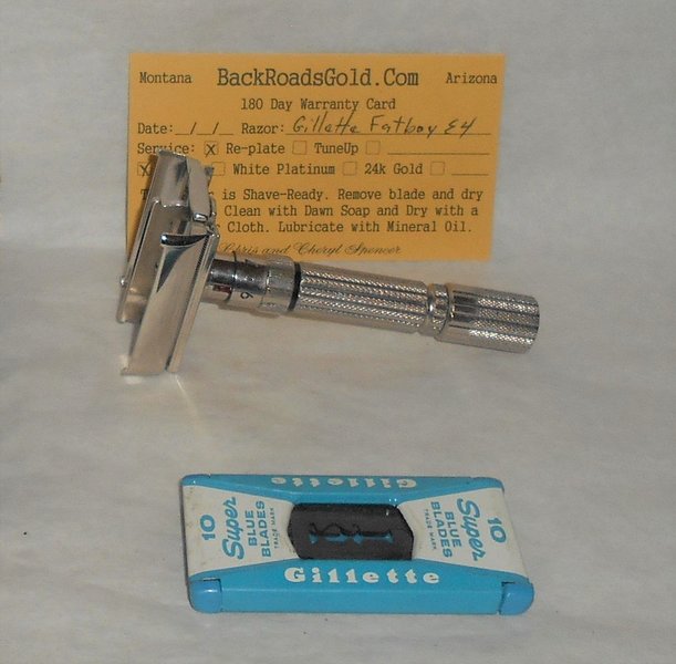 Gillette 1959 Fat Boy Razor W Case Blades Refurbished Replated Mirror Nickel E4–0X (41).JPG Gillette 1959 Fat Boy Razor W Case Blades Refurbished Replated Mirror Nickel E4–0X (41).JPG