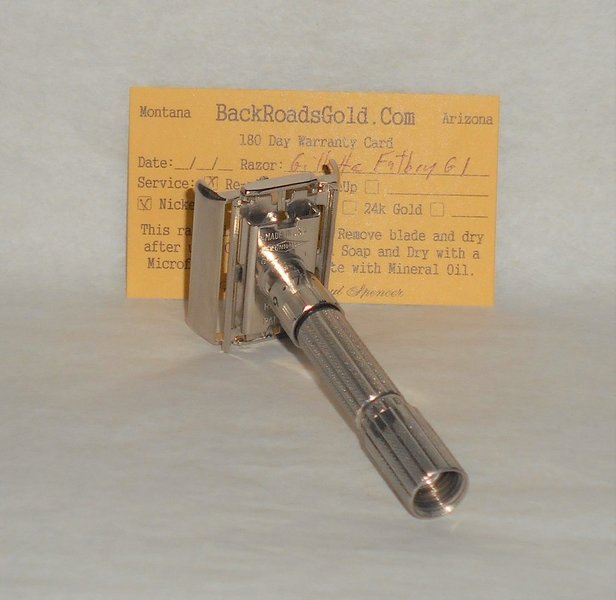 Gillette Fat Boy Razor 1961 TTO Refurbished Replated Mirror Nickel G1–G9 (19).JPG Gillette Fat Boy Razor 1961 TTO Refurbished Replated Mirror Nickel G1–G9 (19).JPG