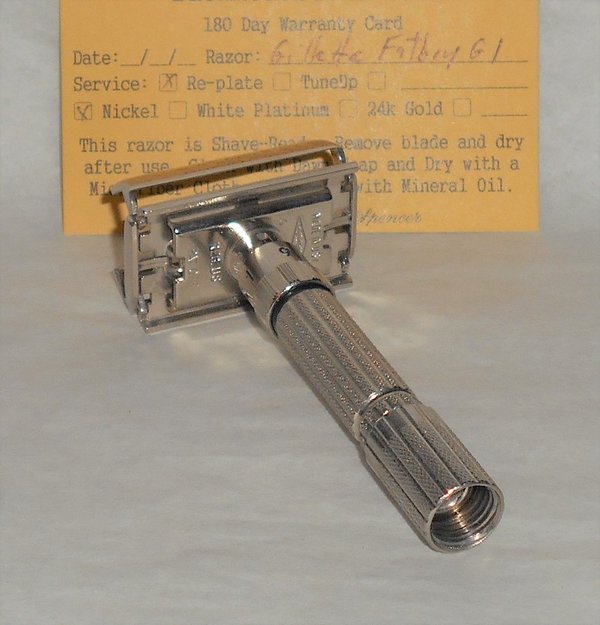 Gillette Fat Boy Razor 1961 TTO Refurbished Replated Mirror Nickel G1–G9 (34).JPG Gillette Fat Boy Razor 1961 TTO Refurbished Replated Mirror Nickel G1–G9 (34).JPG