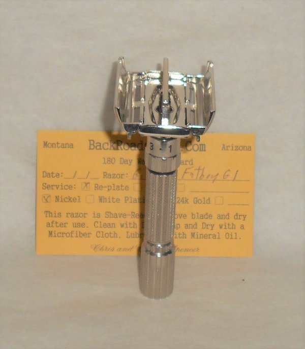 Gillette Fat Boy Razor 1961 TTO Refurbished Replated Mirror Nickel G1–G9 (45).JPG Gillette Fat Boy Razor 1961 TTO Refurbished Replated Mirror Nickel G1–G9 (45).JPG