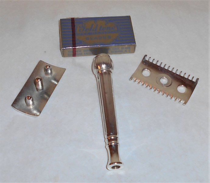 1916 Gillette Extremely Scarce Refurbished Re-Plated ABC Razor W Blade (37).JPG