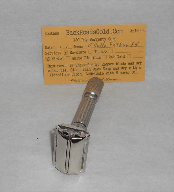 Gillette Fat Boy Razor 1959 Refurbished Replated Mirror Nickel E4–69 (6).JPG Gillette Fat Boy Razor 1959 Refurbished Replated Mirror Nickel E4–69 (6).JPG