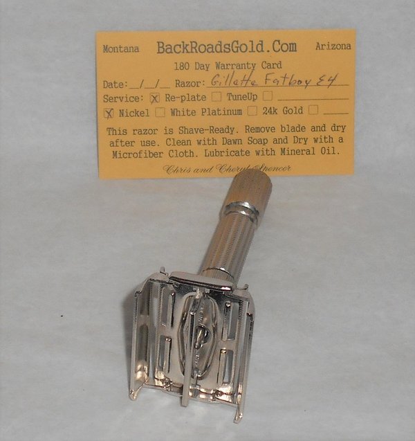 Gillette Fat Boy Razor 1959 Refurbished Replated Mirror Nickel E4–69 (40).JPG Gillette Fat Boy Razor 1959 Refurbished Replated Mirror Nickel E4–69 (40).JPG