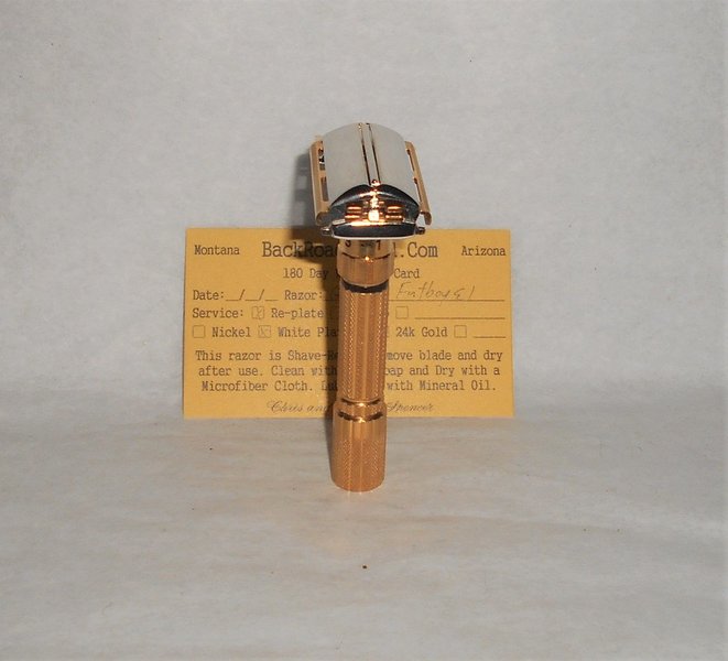 Gillette 1959 Fat Boy Razor E1 Refurbished Replated 24 Karat Gold WhitePlatinum E1–47B (45).JPG