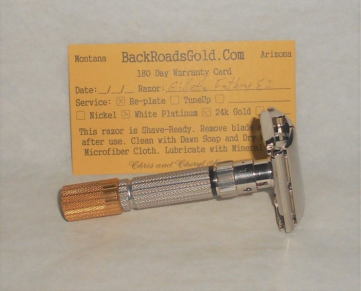 Gillette 1959 Fat Boy Razor TTO Adjustable Refurbished Replated 24 Karat Gold White Platinum E...JPG Gillette 1959 Fat Boy Razor TTO Adjustable Refurbished Replated 24 Karat Gold White Platinum E...JPG