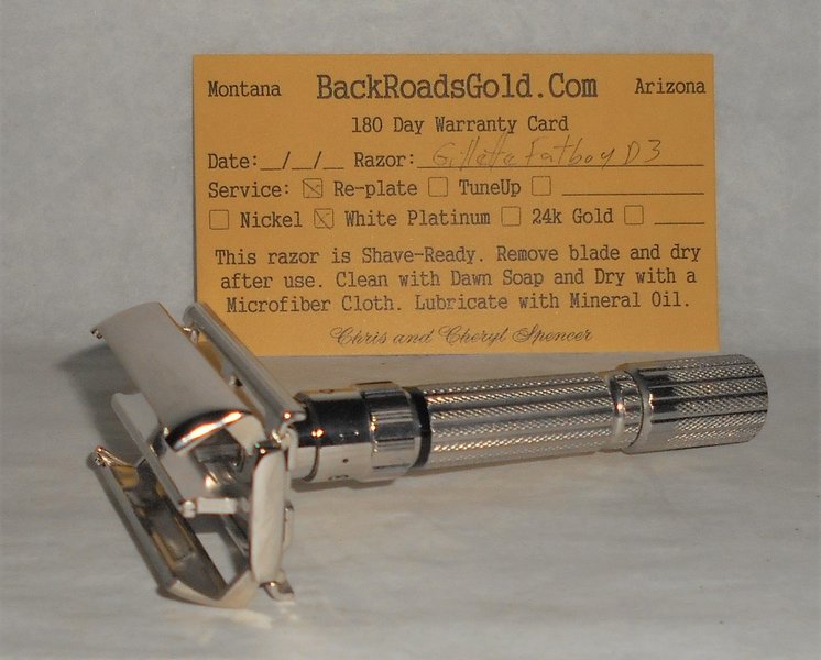 Gillette 1958 Fat Boy Razor Adjustable Refurbished Replated White Platinum D3–18 (38).JPG Gillette 1958 Fat Boy Razor Adjustable Refurbished Replated White Platinum D3–18 (38).JPG